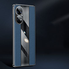 Coque Luxe Cuir Housse Etui JB1 pour Huawei P50 Pro Bleu