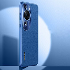 Coque Luxe Cuir Housse Etui JB1 pour Huawei P60 Art Bleu