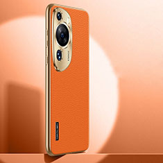 Coque Luxe Cuir Housse Etui JB1 pour Huawei P60 Art Orange