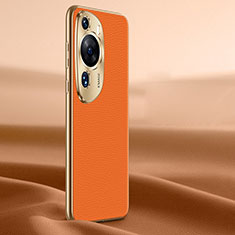 Coque Luxe Cuir Housse Etui JB2 pour Huawei P60 Art Orange