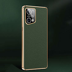 Coque Luxe Cuir Housse Etui JB2 pour Oppo Find X5 5G Vert