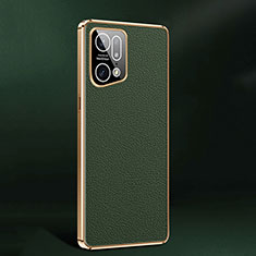 Coque Luxe Cuir Housse Etui JB2 pour Oppo Find X5 Pro 5G Vert