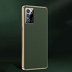 Coque Luxe Cuir Housse Etui JB2 pour Oppo Reno6 Pro 5G India Vert