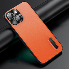 Coque Luxe Cuir Housse Etui JB3 pour Apple iPhone 14 Orange