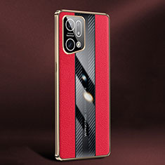 Coque Luxe Cuir Housse Etui JB3 pour Oppo Find X5 5G Rouge