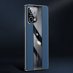 Coque Luxe Cuir Housse Etui JB3 pour Oppo Find X5 Pro 5G Bleu
