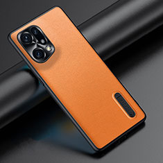 Coque Luxe Cuir Housse Etui JB4 pour Oppo Find X5 5G Orange