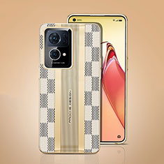 Coque Luxe Cuir Housse Etui JB4 pour Oppo Reno7 Pro 5G Blanc