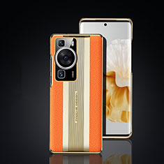 Coque Luxe Cuir Housse Etui JB6 pour Huawei P60 Orange