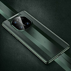 Coque Luxe Cuir Housse Etui K01 pour Huawei Mate 40 Pro Vert Nuit