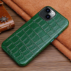 Coque Luxe Cuir Housse Etui L01 pour Apple iPhone 14 Plus Vert