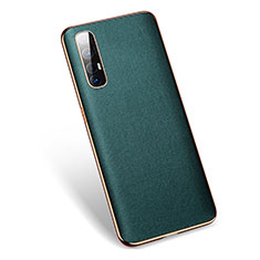 Coque Luxe Cuir Housse Etui L01 pour Oppo Find X2 Neo Vert