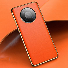 Coque Luxe Cuir Housse Etui L02 pour Huawei Mate 40 Pro Orange