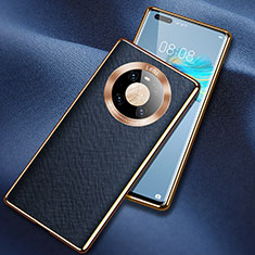Coque Luxe Cuir Housse Etui L03 pour Huawei Mate 40E Pro 4G Bleu
