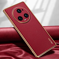 Coque Luxe Cuir Housse Etui LD1 pour Huawei Honor Magic5 Pro 5G Rouge