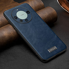 Coque Luxe Cuir Housse Etui LD1 pour Huawei Mate 60 Pro Bleu
