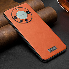 Coque Luxe Cuir Housse Etui LD1 pour Huawei Mate 60 Pro Orange