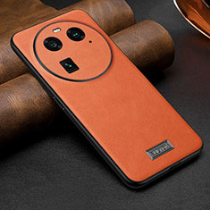 Coque Luxe Cuir Housse Etui LD1 pour Oppo Find X6 5G Orange