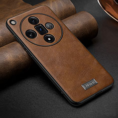 Coque Luxe Cuir Housse Etui LD1 pour Oppo Find X7 5G Marron