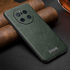 Coque Luxe Cuir Housse Etui LD2 pour Huawei Mate 50 RS Vert