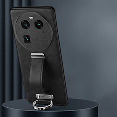 Coque Luxe Cuir Housse Etui LD2 pour Oppo Find X6 Pro 5G Noir