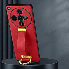 Coque Luxe Cuir Housse Etui LD2 pour Oppo Find X7 5G Rouge