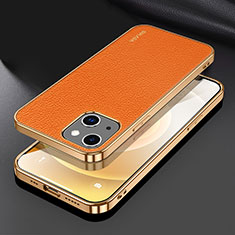 Coque Luxe Cuir Housse Etui LD3 pour Apple iPhone 13 Orange