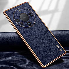 Coque Luxe Cuir Housse Etui LD3 pour Huawei Mate 60 Bleu