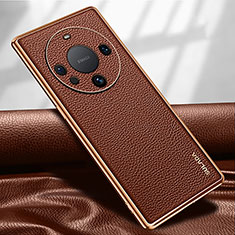 Coque Luxe Cuir Housse Etui LD3 pour Huawei Mate 60 Marron