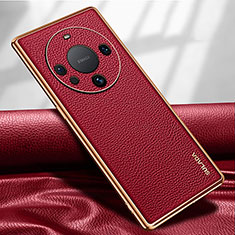 Coque Luxe Cuir Housse Etui LD3 pour Huawei Mate 60 Rouge