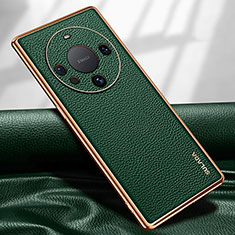 Coque Luxe Cuir Housse Etui LD3 pour Huawei Mate 60 Vert