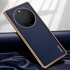 Coque Luxe Cuir Housse Etui LD4 pour Huawei Mate 60 Bleu