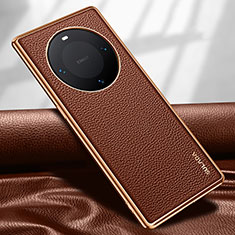 Coque Luxe Cuir Housse Etui LD4 pour Huawei Mate 60 Marron