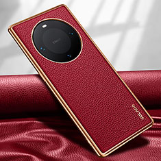 Coque Luxe Cuir Housse Etui LD4 pour Huawei Mate 60 Rouge
