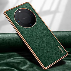 Coque Luxe Cuir Housse Etui LD4 pour Huawei Mate 60 Vert