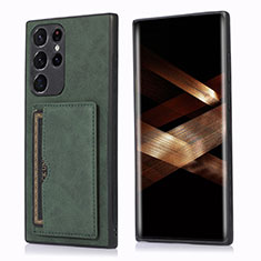 Coque Luxe Cuir Housse Etui M03T pour Samsung Galaxy S24 Ultra 5G Vert