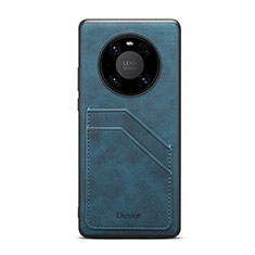 Coque Luxe Cuir Housse Etui MT3 pour Huawei Mate 50 Pro Bleu