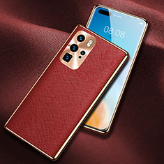Coque Luxe Cuir Housse Etui N03 pour Huawei P40 Pro Rouge
