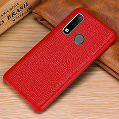 Coque Luxe Cuir Housse Etui P01 pour Huawei P30 Lite New Edition Rouge