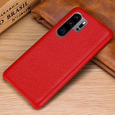 Coque Luxe Cuir Housse Etui P01 pour Huawei P30 Pro Rouge