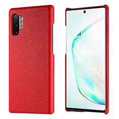 Coque Luxe Cuir Housse Etui P01 pour Samsung Galaxy Note 10 Plus 5G Rouge