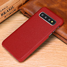 Coque Luxe Cuir Housse Etui P01 pour Samsung Galaxy S10e Rouge