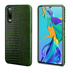 Coque Luxe Cuir Housse Etui P02 pour Huawei P30 Vert