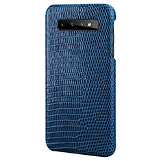 Coque Luxe Cuir Housse Etui P02 pour Samsung Galaxy S10 Plus Bleu