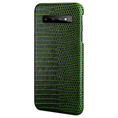 Coque Luxe Cuir Housse Etui P02 pour Samsung Galaxy S10 Vert