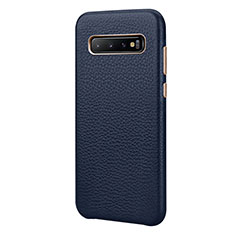 Coque Luxe Cuir Housse Etui P03 pour Samsung Galaxy S10 Plus Bleu