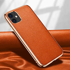 Coque Luxe Cuir Housse Etui pour Apple iPhone 12 Mini Orange
