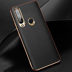 Coque Luxe Cuir Housse Etui pour Huawei Enjoy 10 Plus Noir
