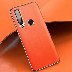 Coque Luxe Cuir Housse Etui pour Huawei Enjoy 10 Plus Orange