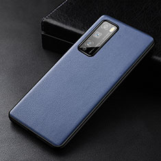 Coque Luxe Cuir Housse Etui pour Huawei Enjoy 20 Pro 5G Bleu